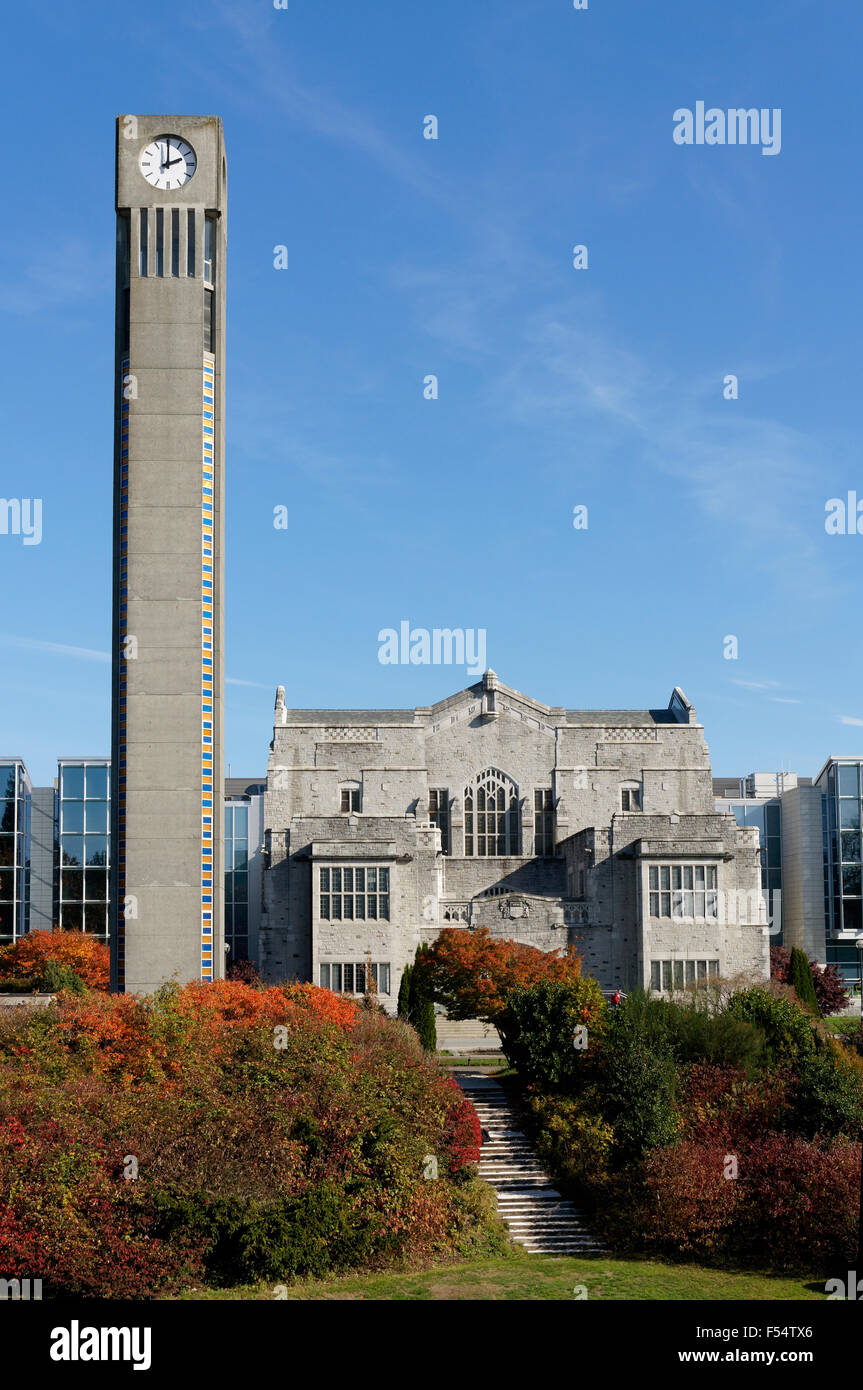 Ladner Clock Tower and Main Library building on the campus of the University of British Columbia
