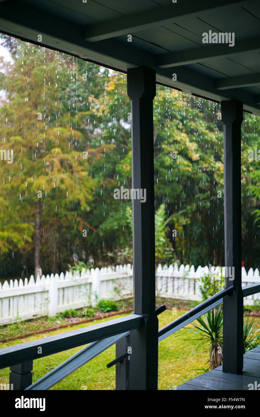 Heavy rainfaill inclement weather in the Mississippi Delta, Louisiana