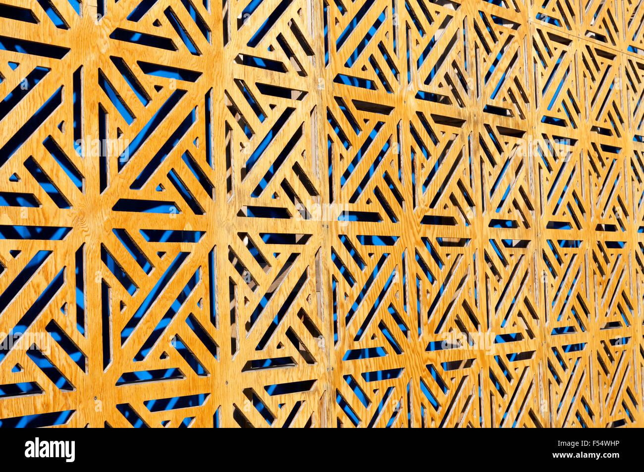 Intricate wooden lattice background Stock Photo