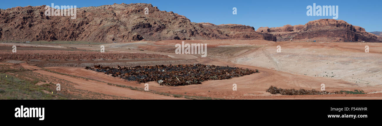 Moab Utah uranium mill building cleanup. Stock Photo