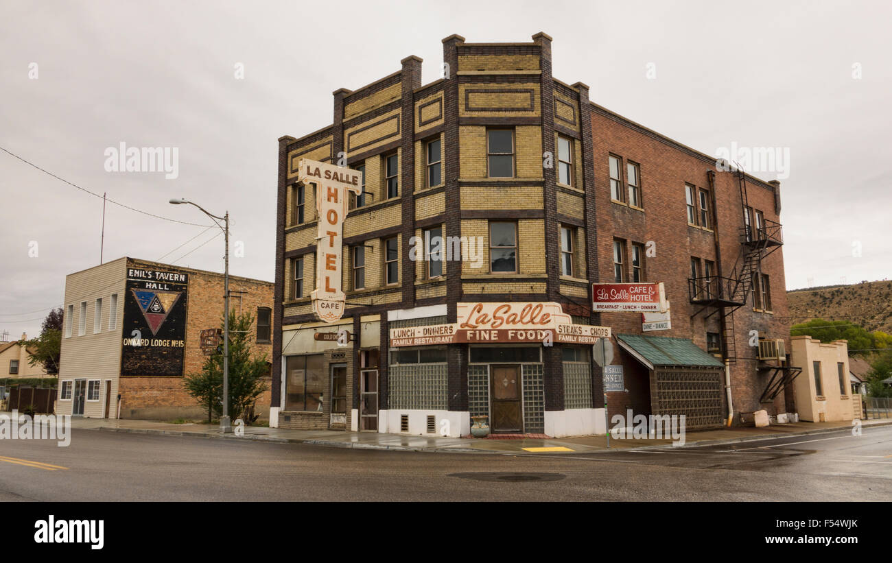 Helper Utah rural town center. La Salle hotel, cafe and dance hall