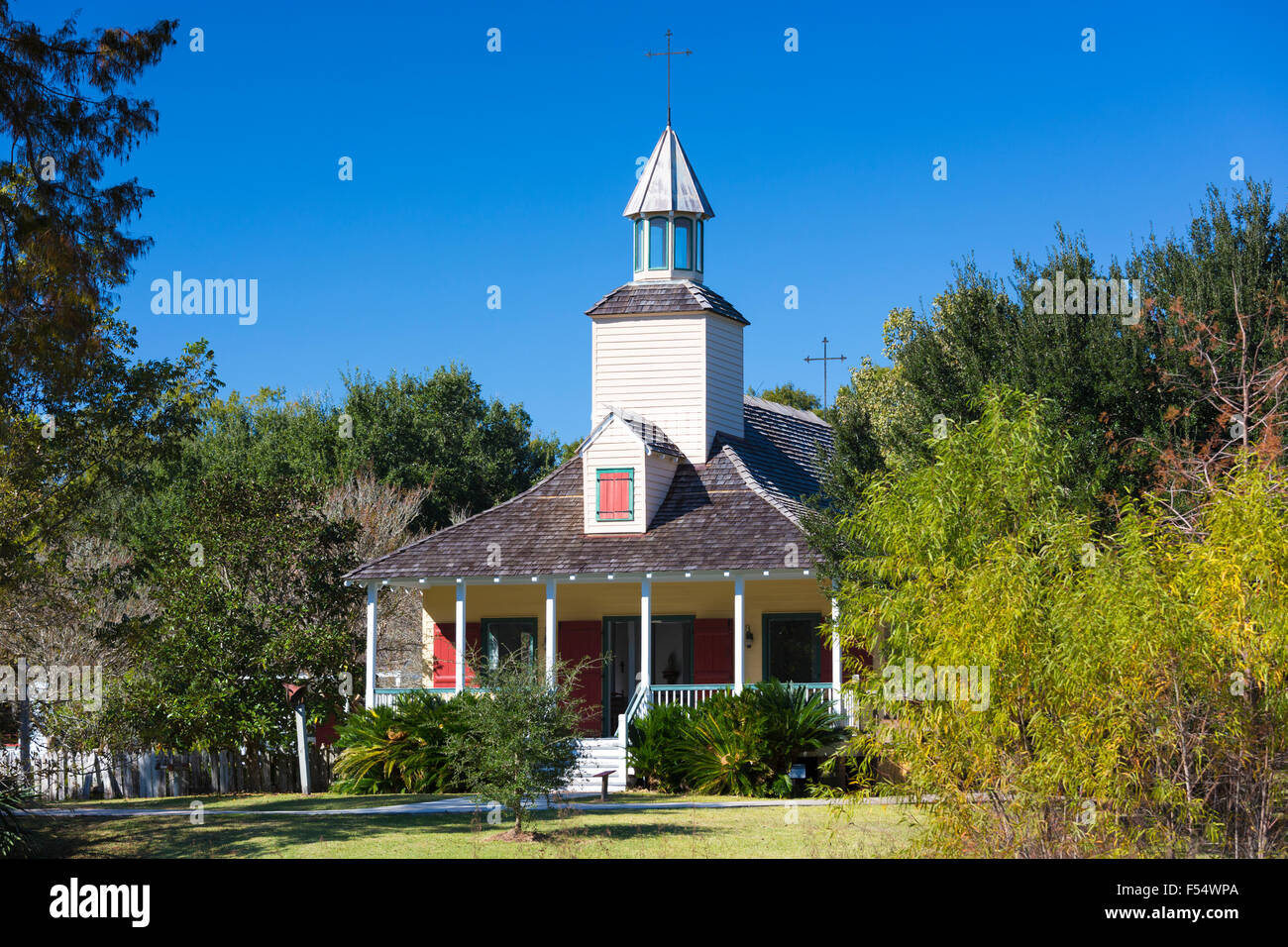 Church at Vermilionville living history museum of Acadian (Cajun), Creole and Native American