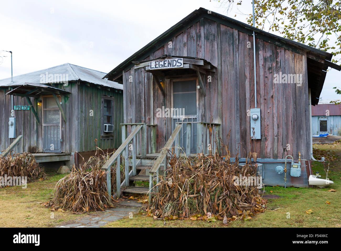 Guest shacks hotel rooms at The Shack Up Inn cotton sharecroppers theme