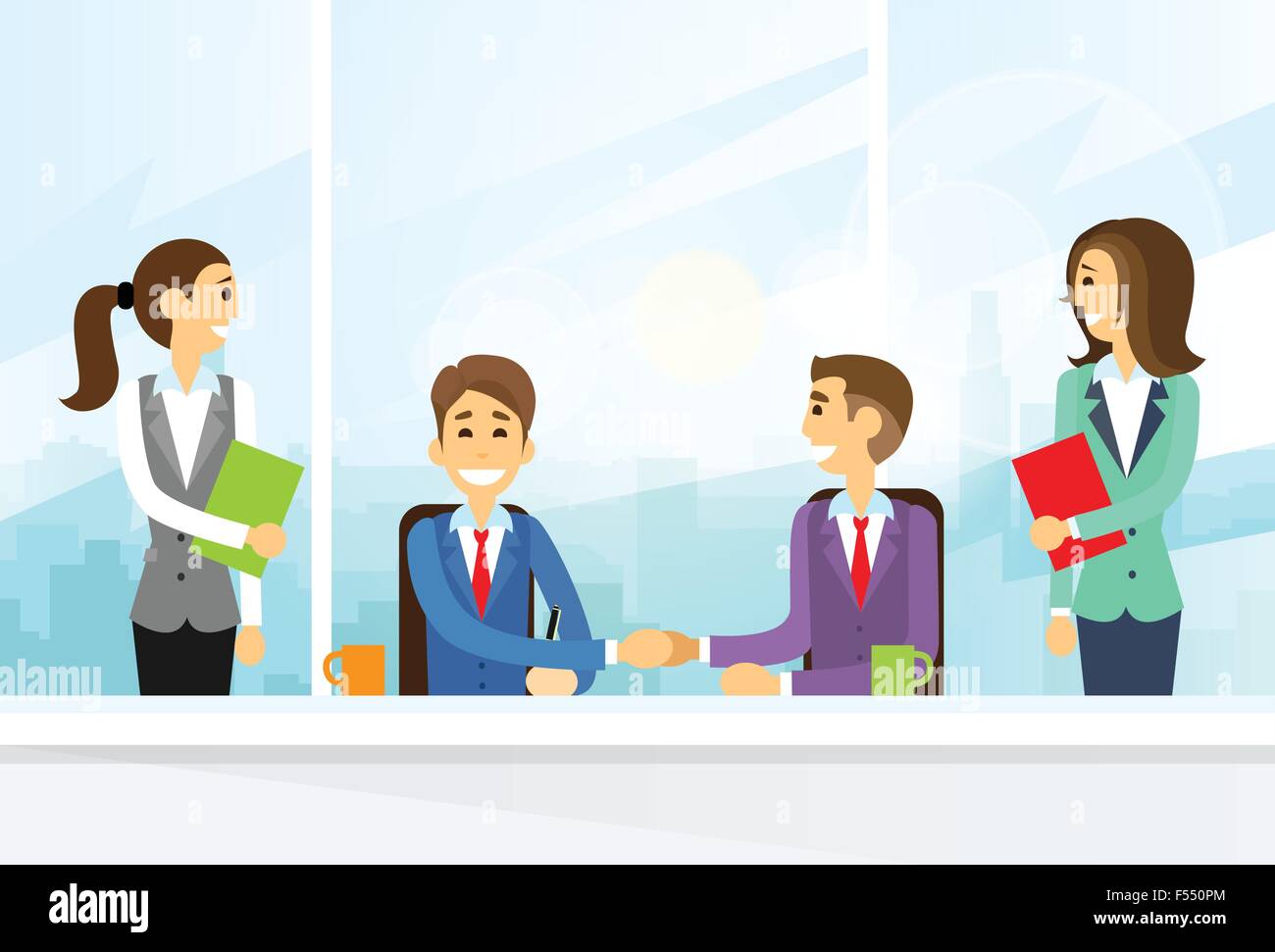 Businesspeople Handshake, Colleagues Shaking Hands Meeting Signing ...