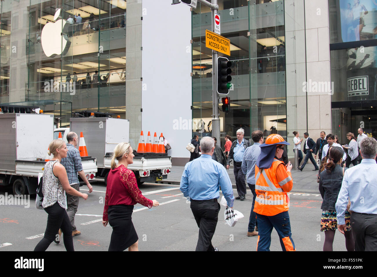 Sydney, Australia. 28th Oct, 2015. The New South Wales Government has committed to build the Sydney CBD Light Rail project along George street and road closures and bus diversions are now in place, the project is expected to be completed in 2019. Credit:  model10/Alamy Live News Stock Photo