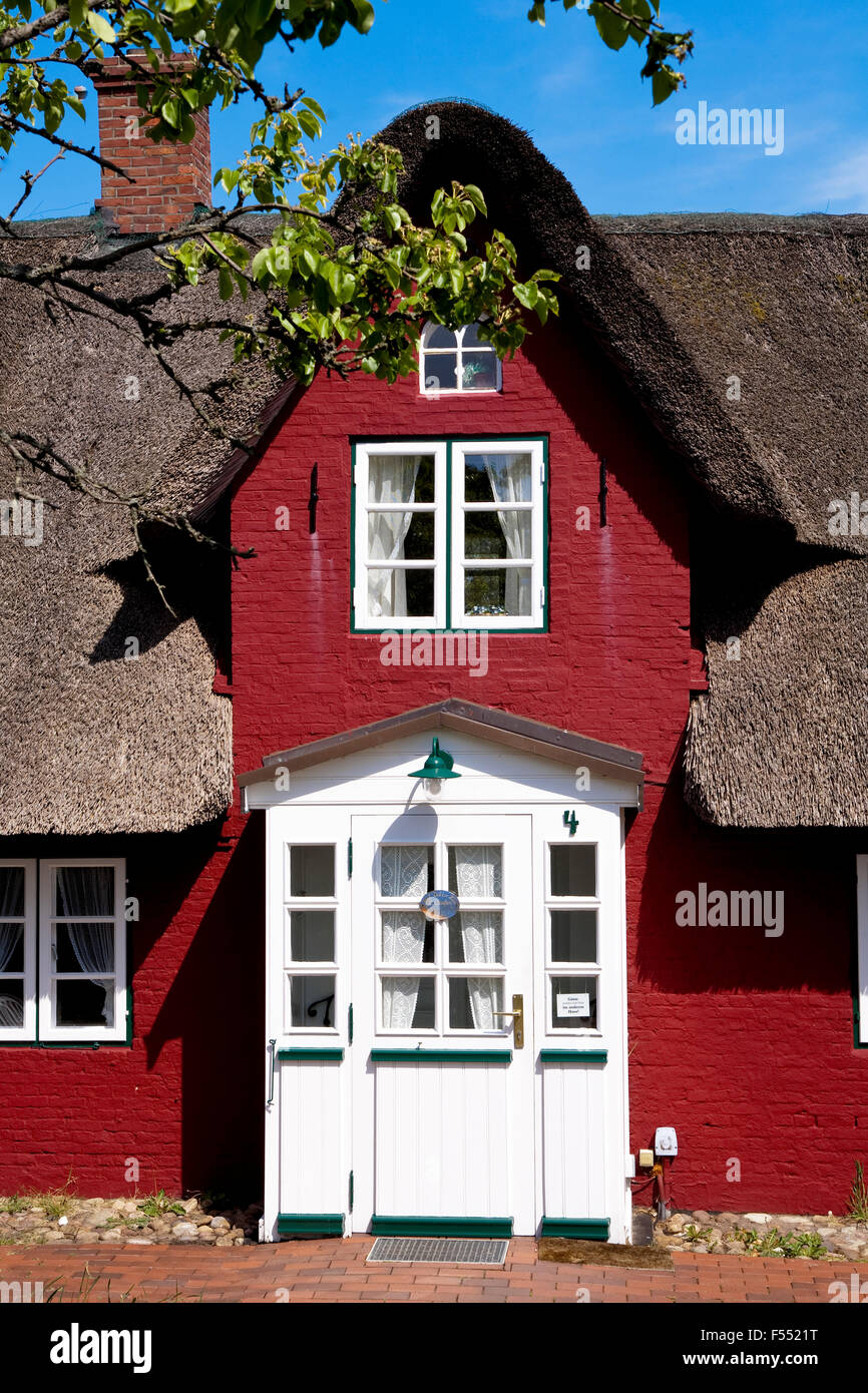 DEU, Germany, Schleswig-Holstein, North Sea,  Amrum island, Frisian house in Nebel.  DEU, Deutschland, Schleswig-Holstein, Nords Stock Photo