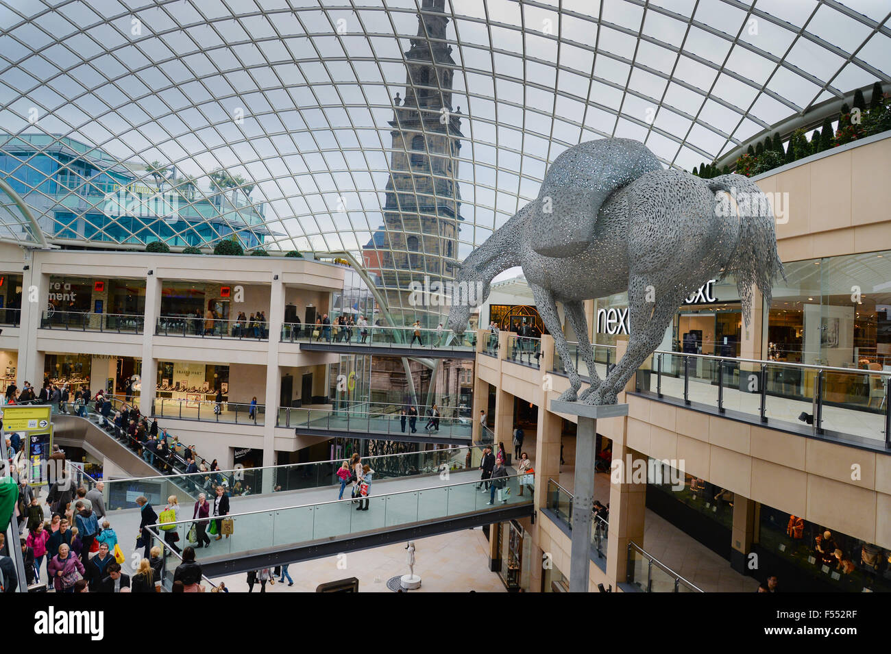 Trinity Leeds is the city’s newest and biggest shopping and leisure destination with over 120 shops, cafes, bars, restaurants Stock Photo