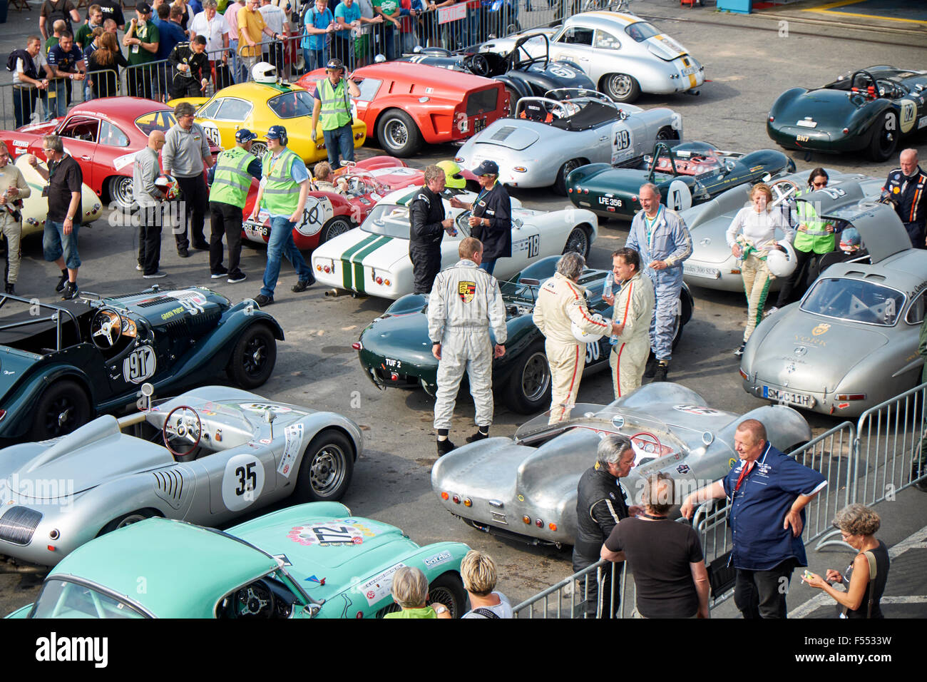 starting line-up,twoseater racing cars and GT up to  1961, 43.AvD Oldtimer-Grand-Prix 2015 Nürburgring Stock Photo