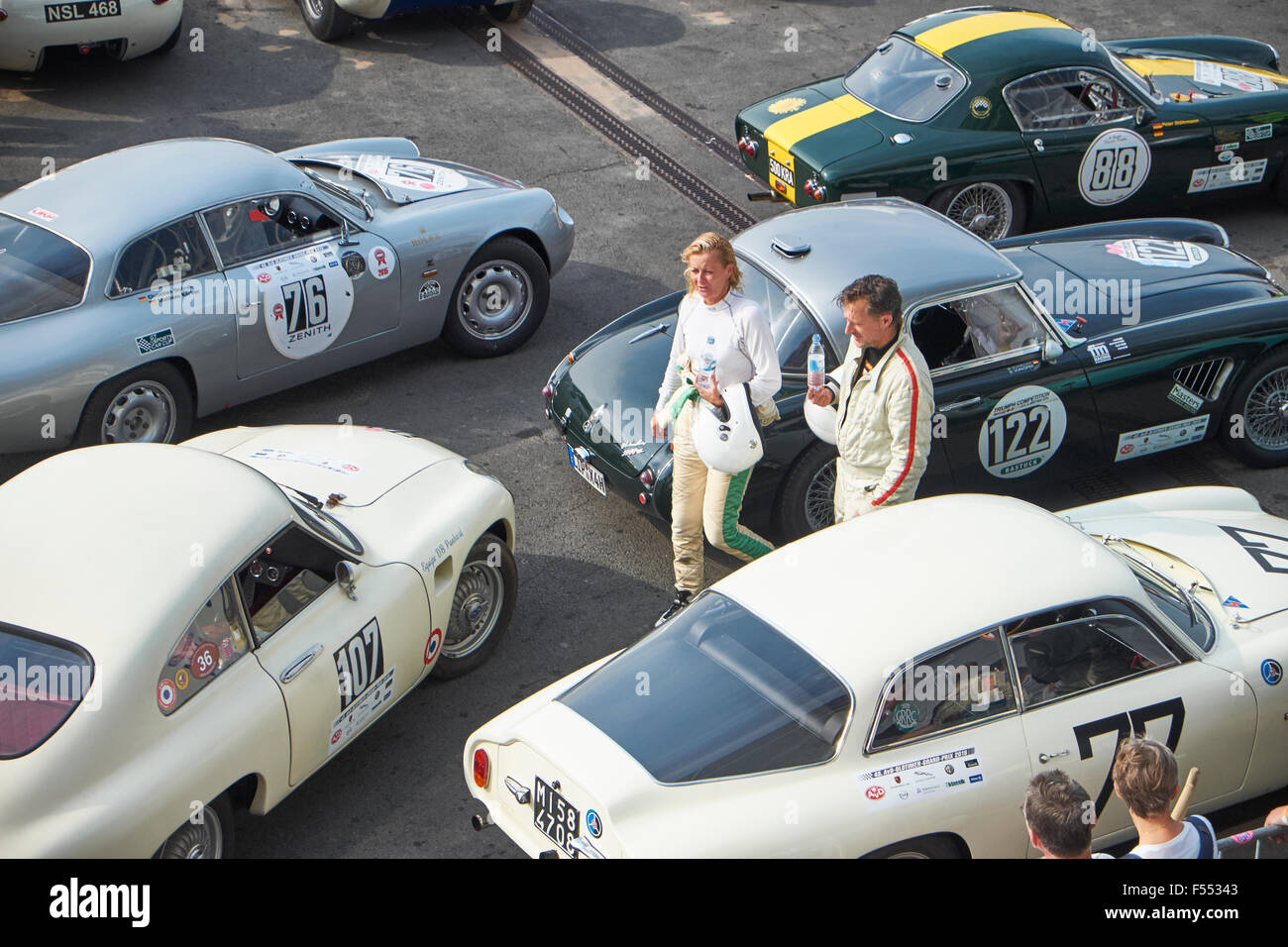 starting line-up,twoseater racing cars and GT up to  1961, 43.AvD Oldtimer-Grand-Prix 2015 Nürburgring Stock Photo