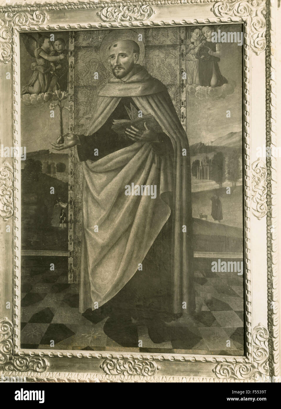 Sacred Art: St. Albert the Abbots, Carmine Maggiore, Palermo, Italy Stock Photo