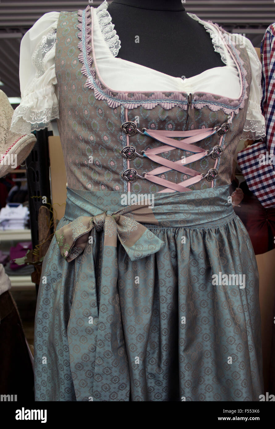 German traditional peasant folk attire for a young woman. Stock Photo