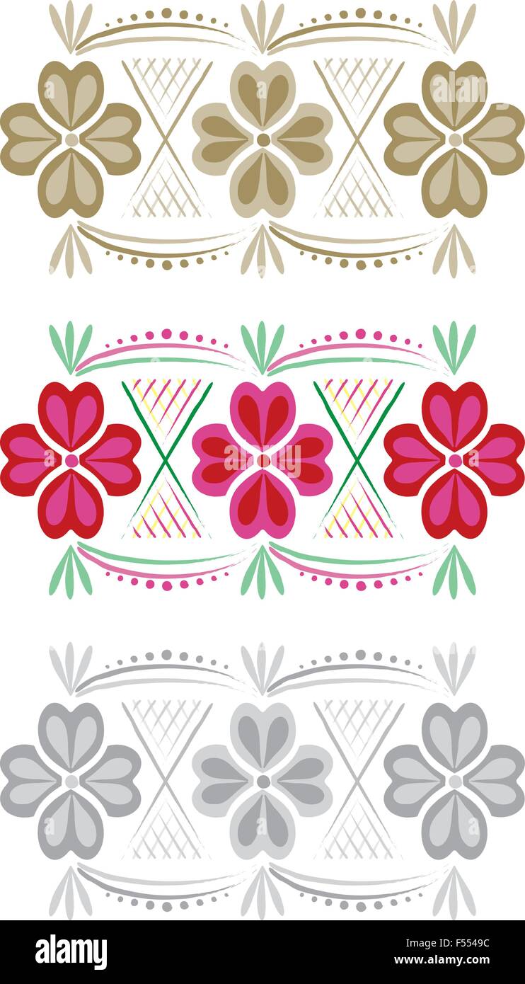 Russian flower patterns in vector format. Stock Vector