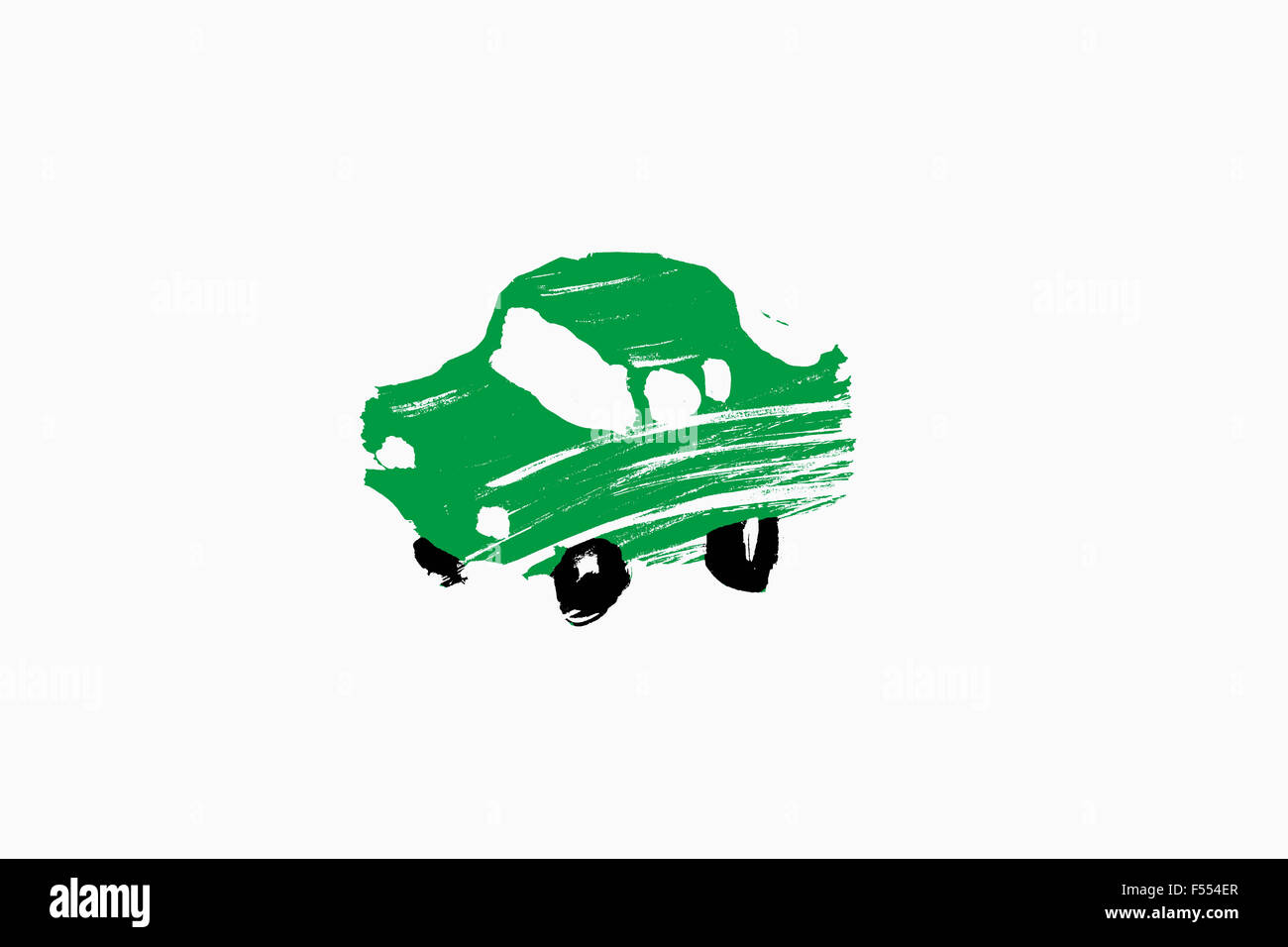 Illustrative image of green car against white background Stock Photo