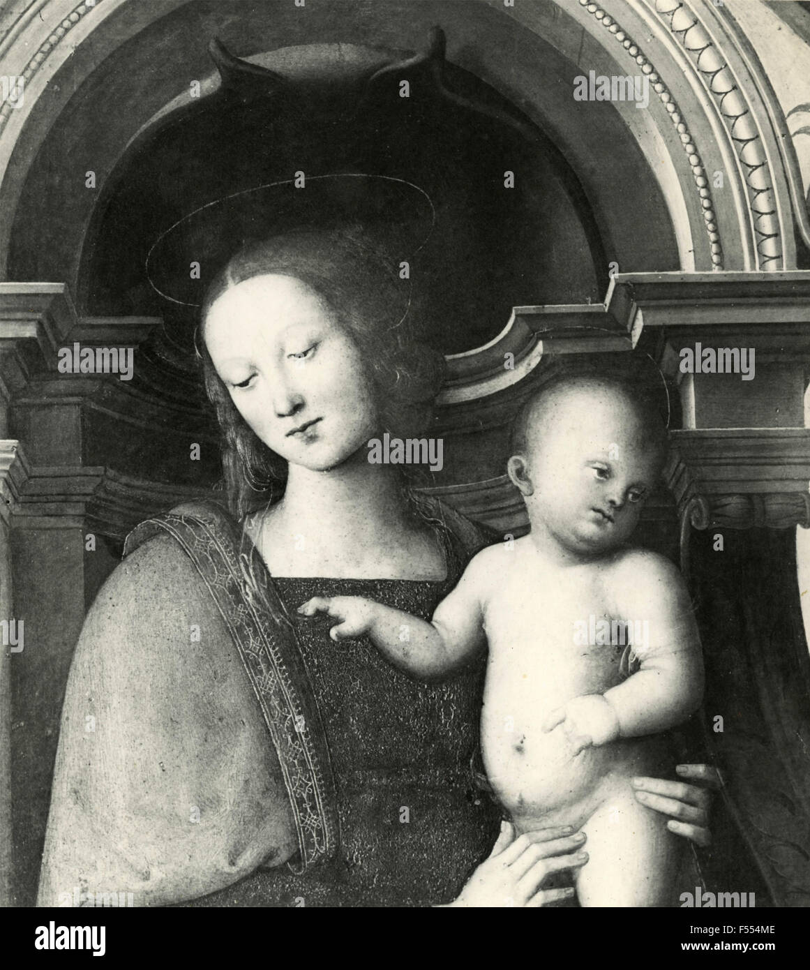 Sacred Art: Madonna with child Stock Photo