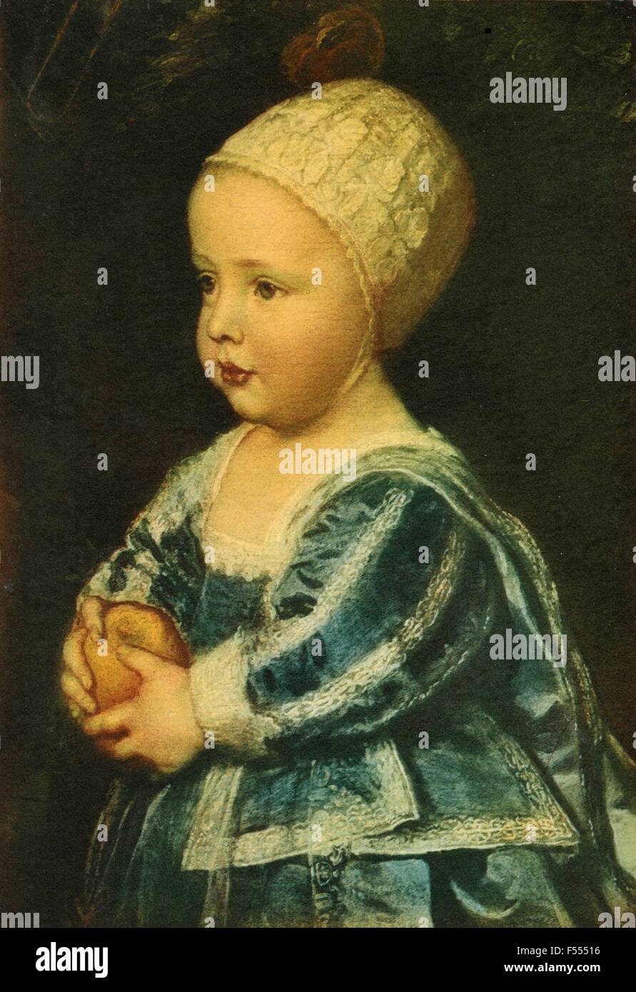 Turin picture gallery: James of England child, painted by Van Dyke Stock Photo