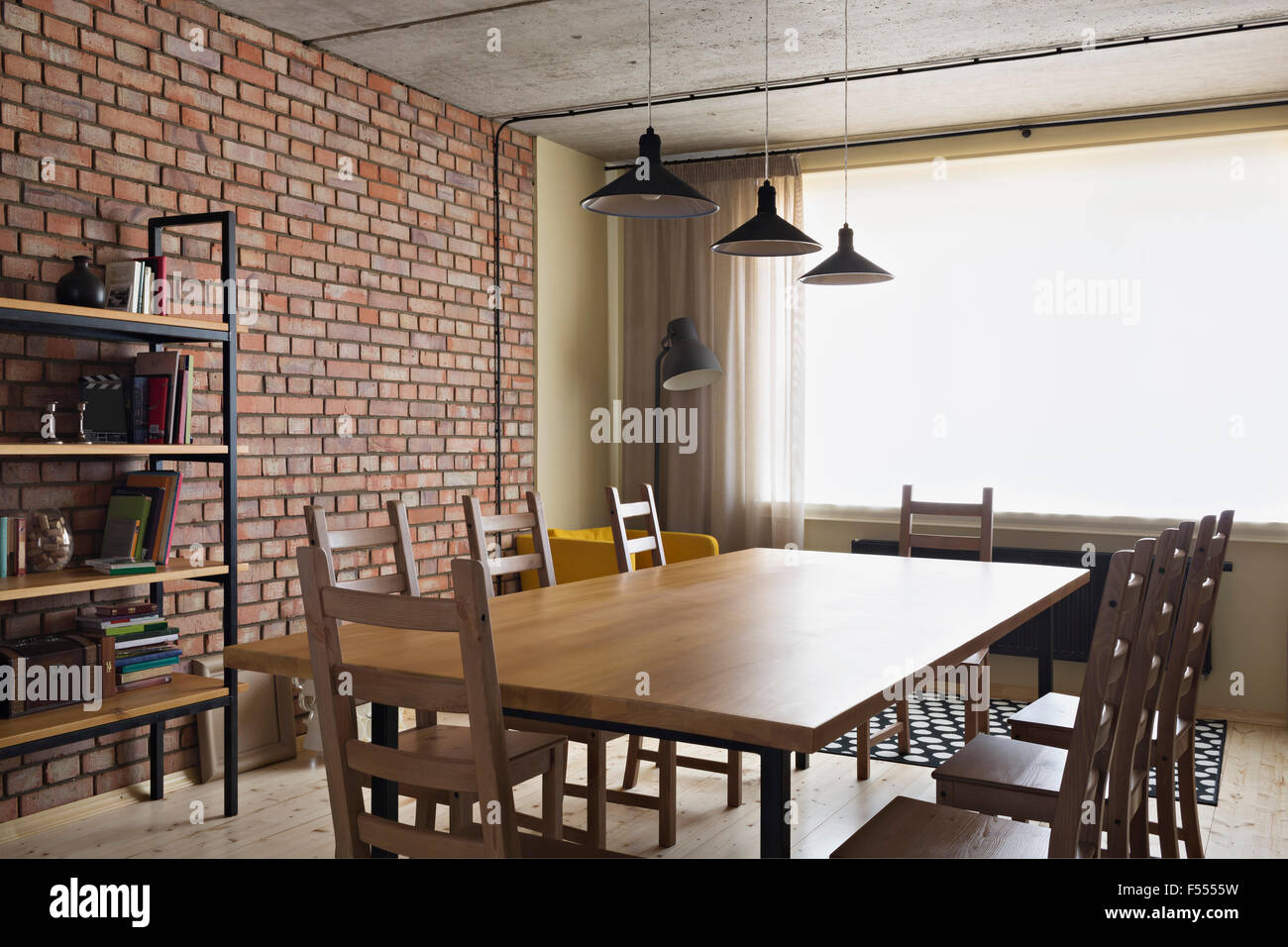 Arranged dining table at home Stock Photo Alamy