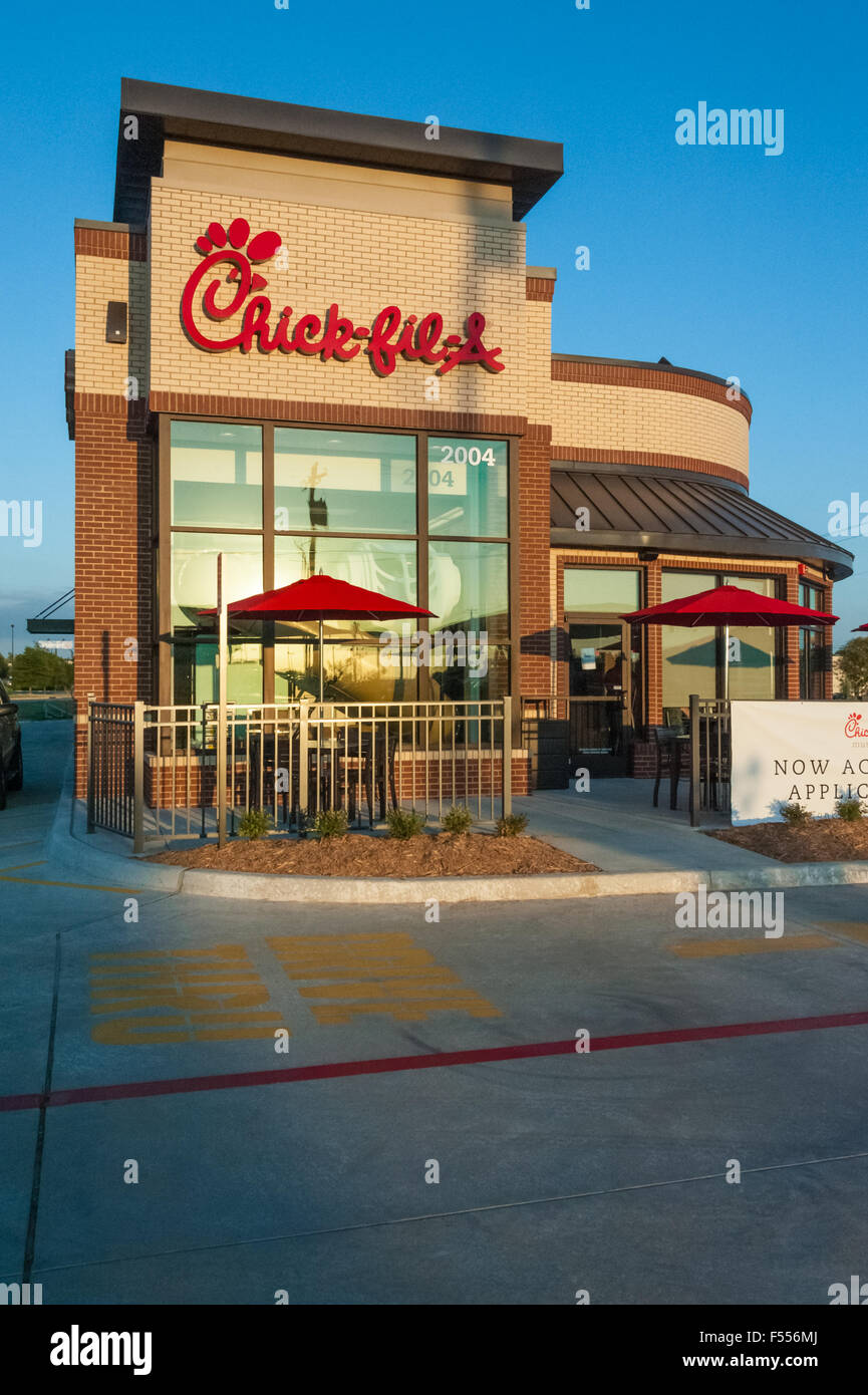 New Chick-fil-A restaurant in Muskogee, Oklahoma accepting job applications as top-rated chain expands across the US. Stock Photo