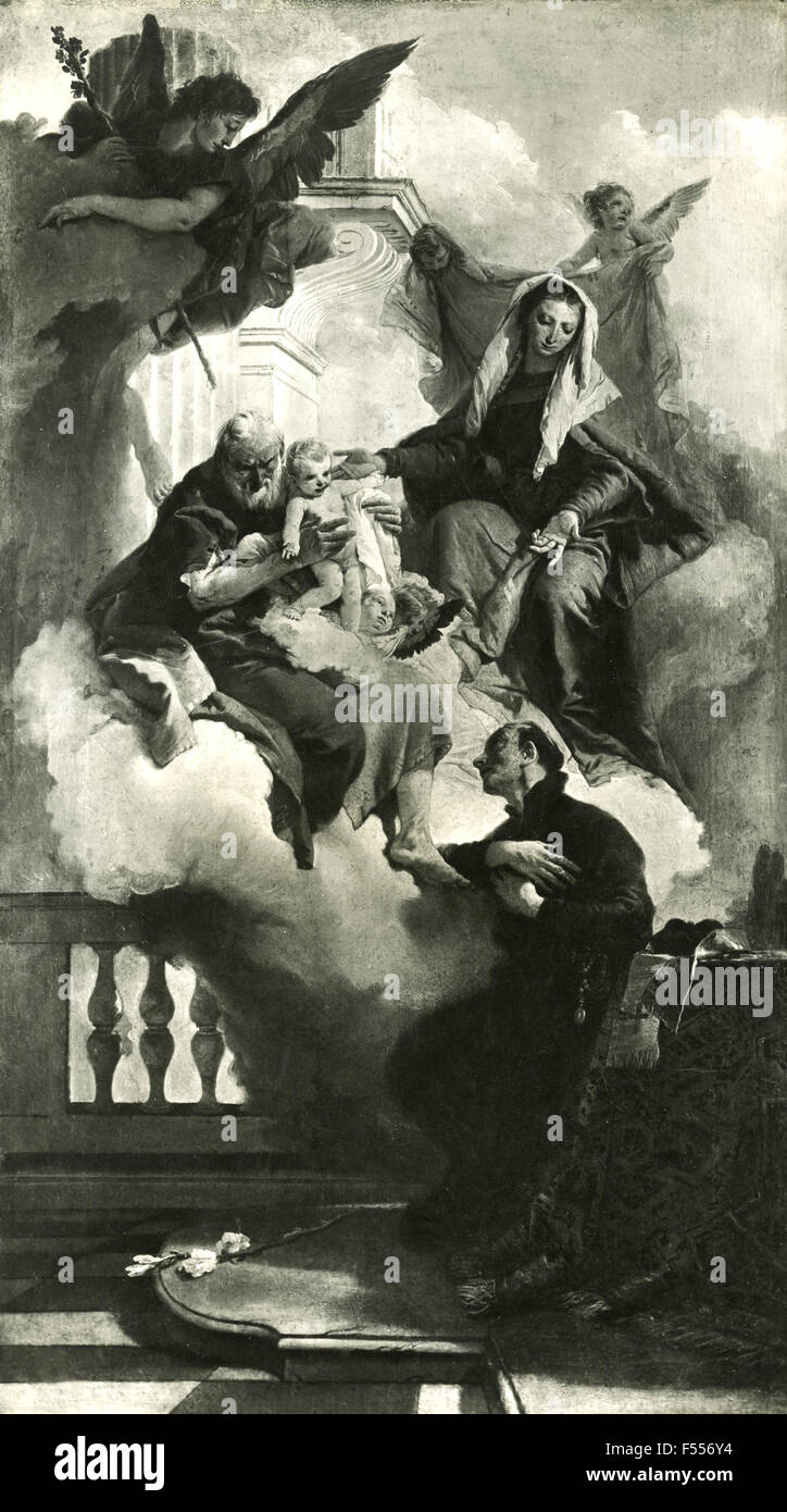 Academy Venice Apparition Of The Holy Family In San Gaetano Painted