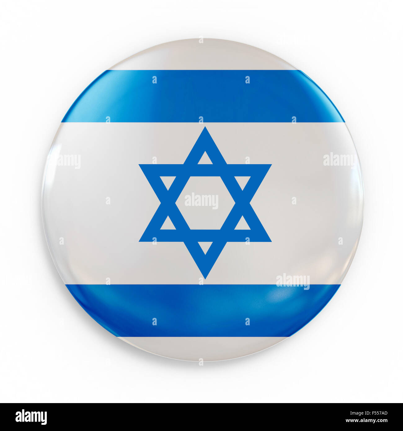 badge - Israel flag 3d isolated illustration Stock Photo