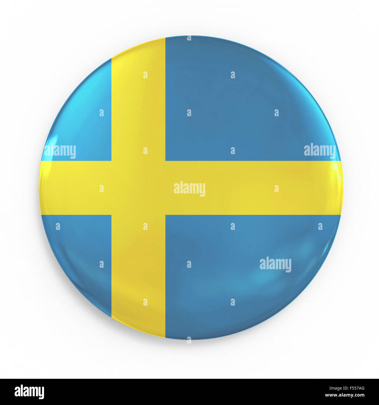 badge - Sweden flag 3d isolated illustration Stock Photo