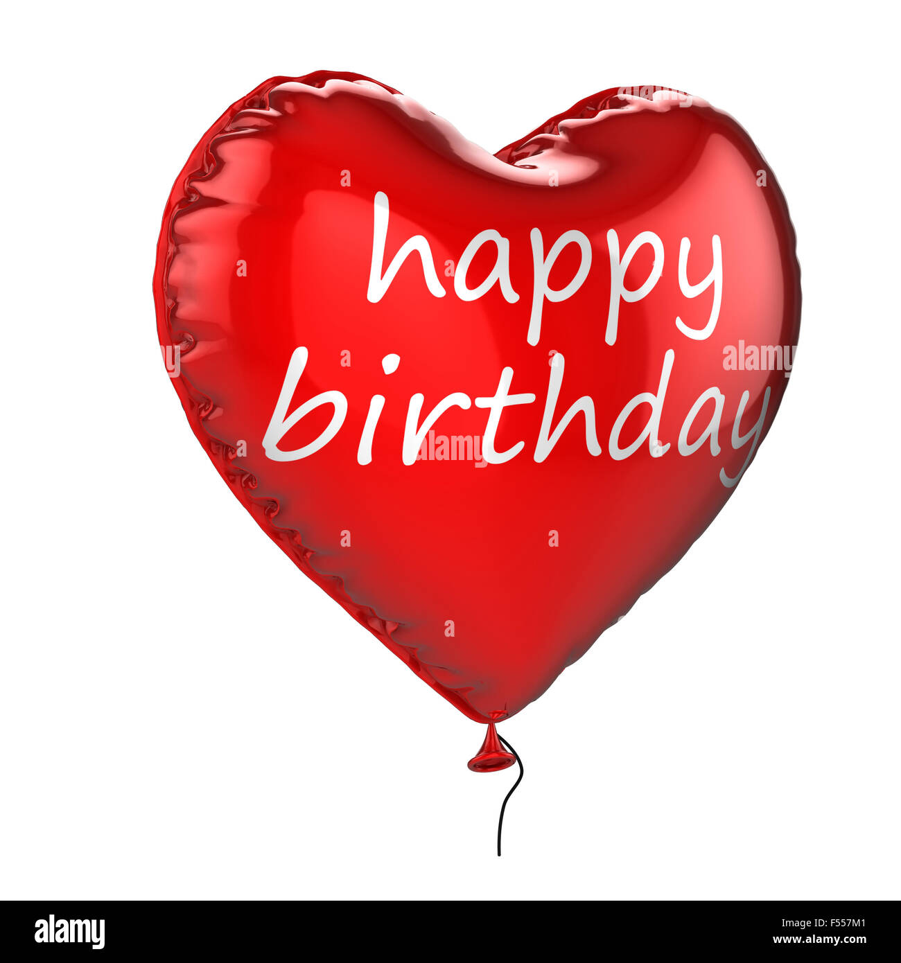 3D Happy Birthday helium balloon isolated on white background Stock Photo -  Alamy