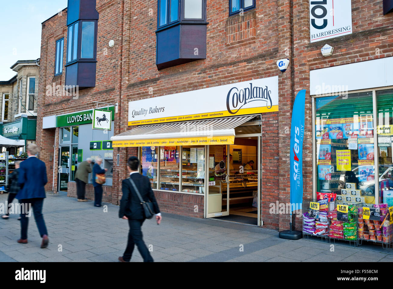 Cooplands Bakery bakers shop store shopfront exterior on the high street Acomb York North Yorkshire England UK United Kingdom GB Great Britain Stock Photo