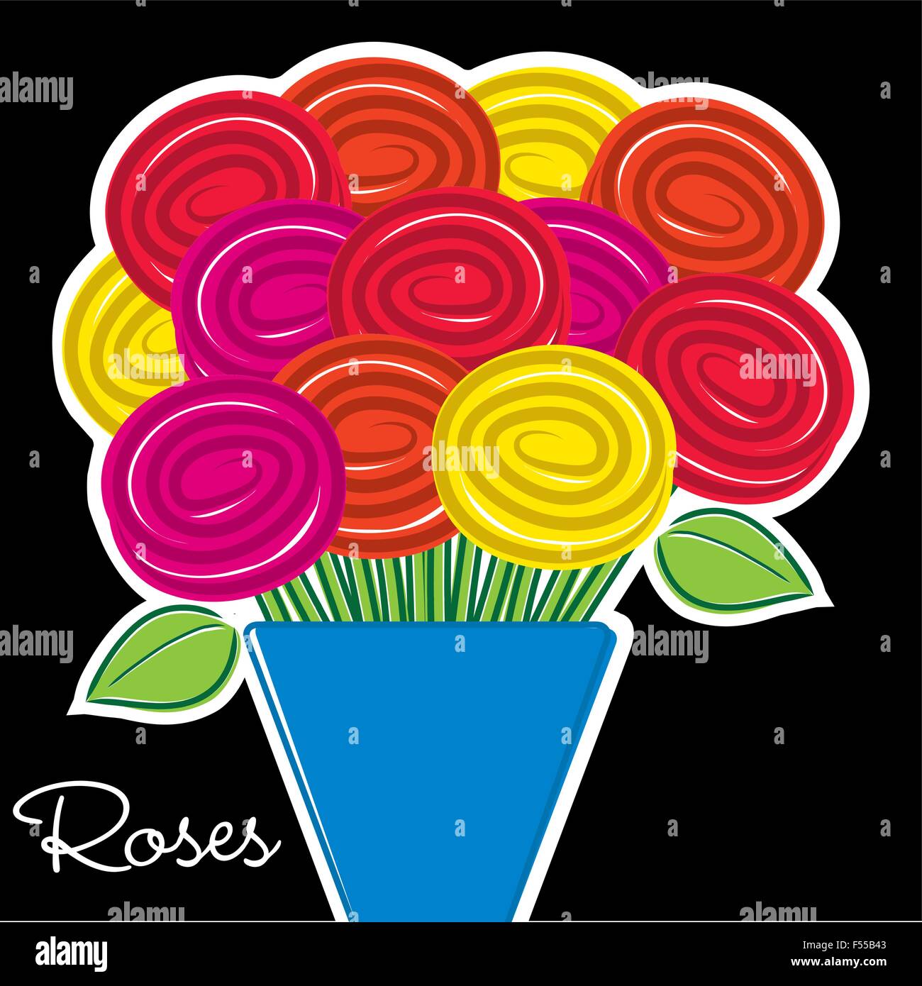 Bunch roses in flower Stock Vector Images - Alamy
