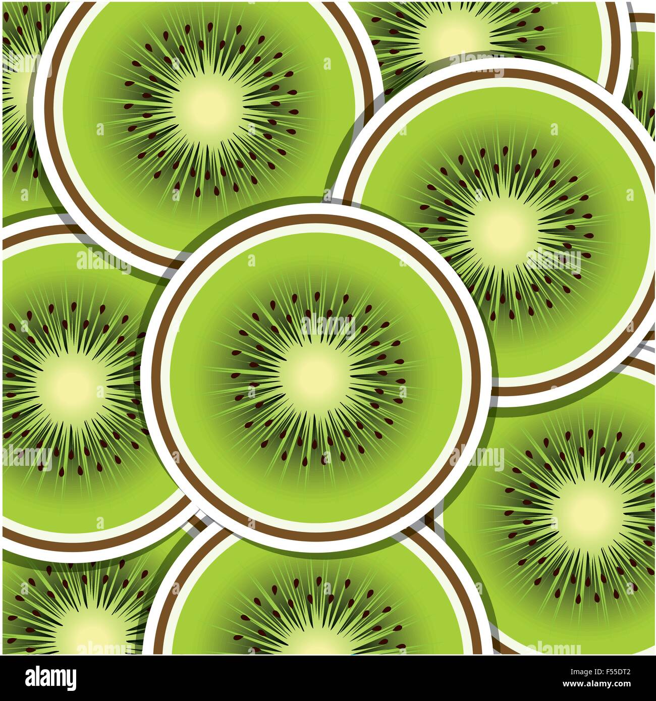 Kiwi slice background/card in vector format Stock Vector Image & Art