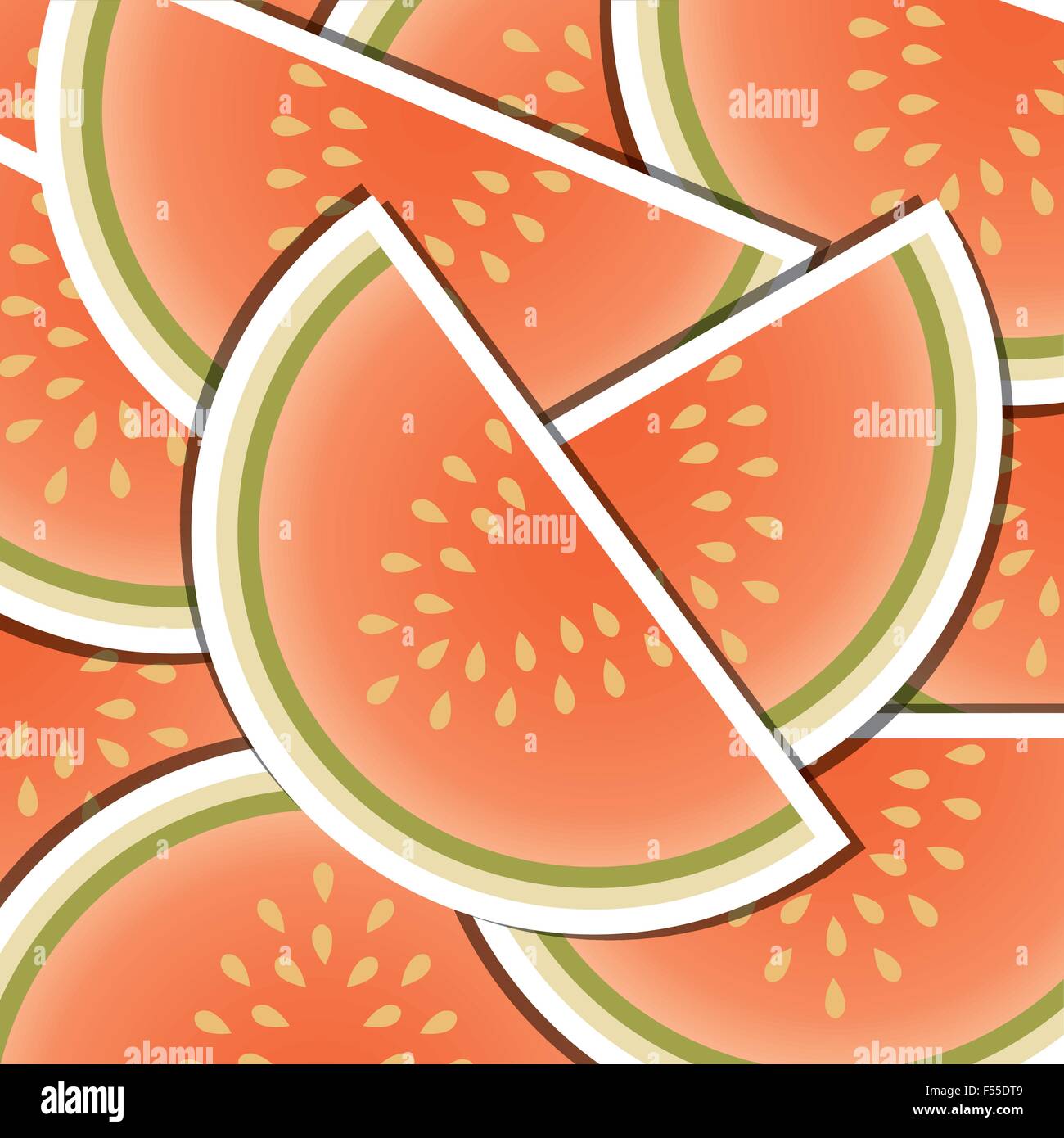 Melon slice background/card in vector format. Stock Vector