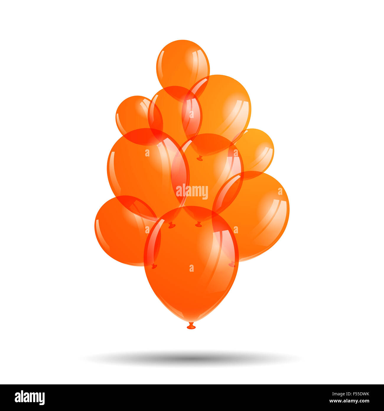 Vector Illustration of Orange Balloons Stock Photo - Alamy