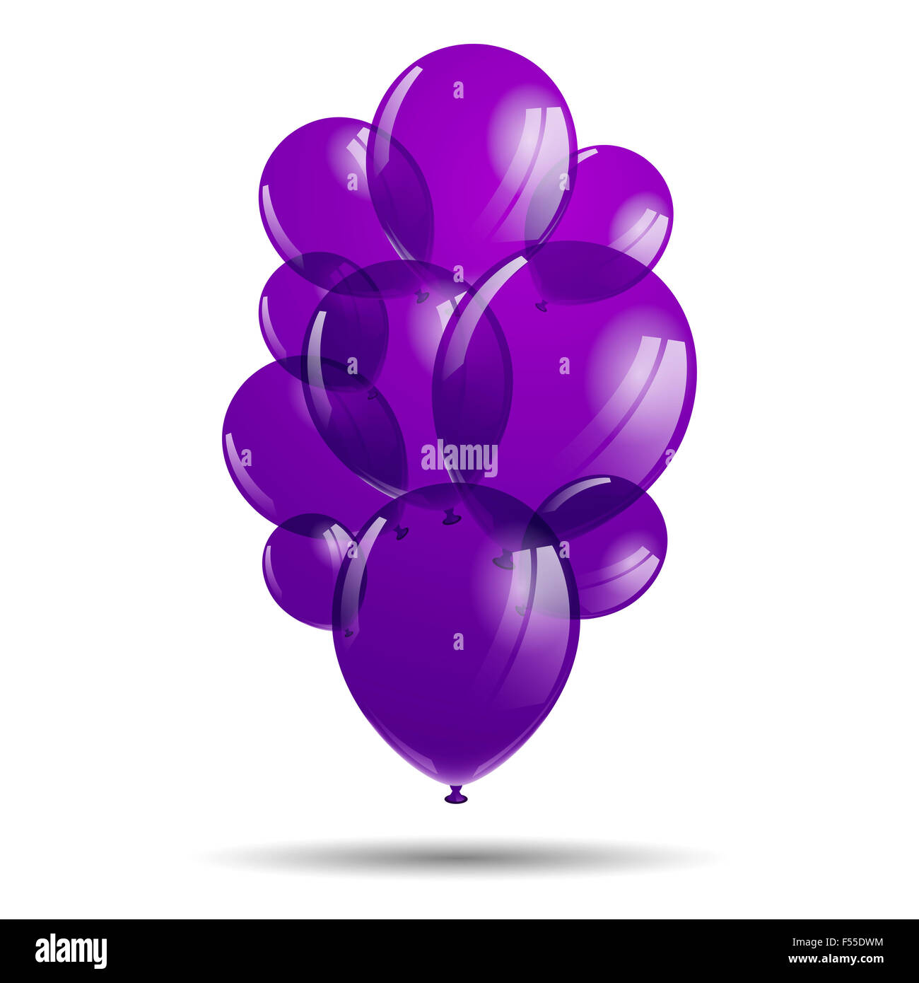 Vector Illustration of Purple Balloons Stock Photo - Alamy