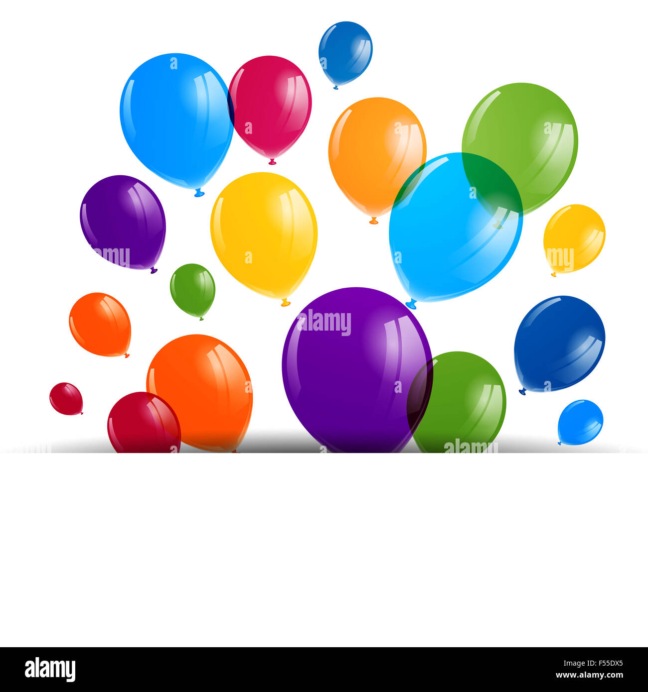 Vector Illustration of Colorful Balloons Stock Photo - Alamy
