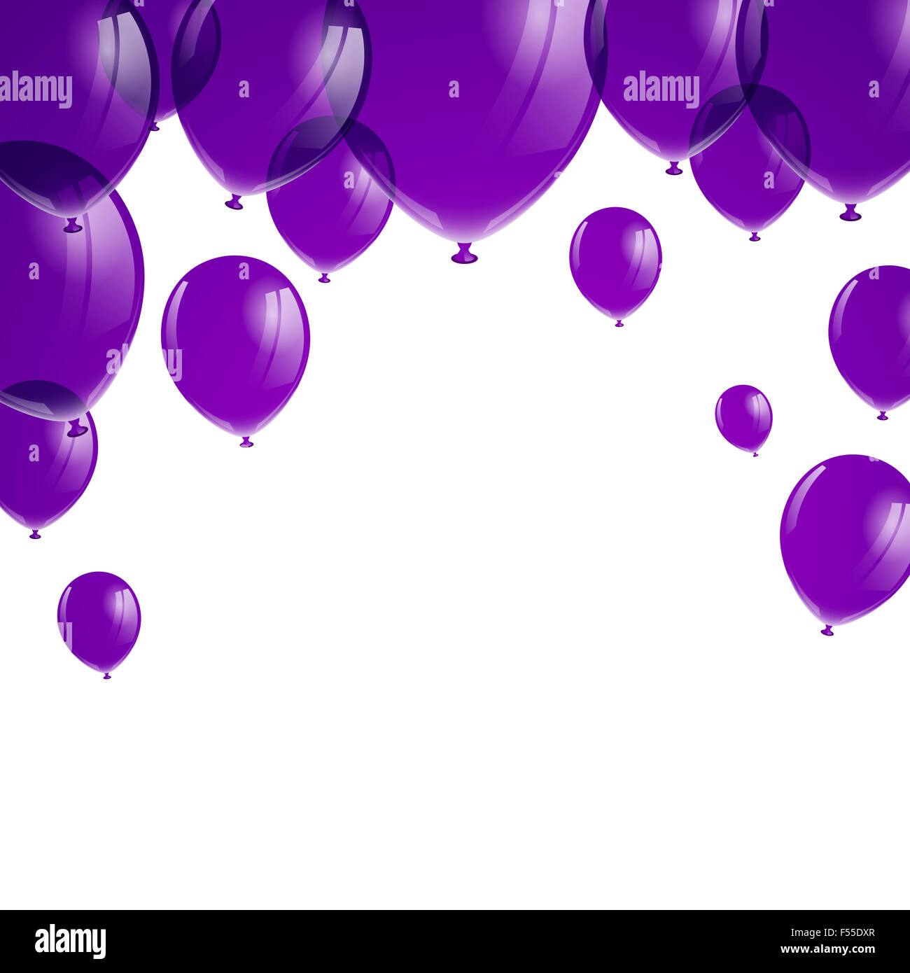 Vector Illustration of Purple Balloons Stock Photo - Alamy