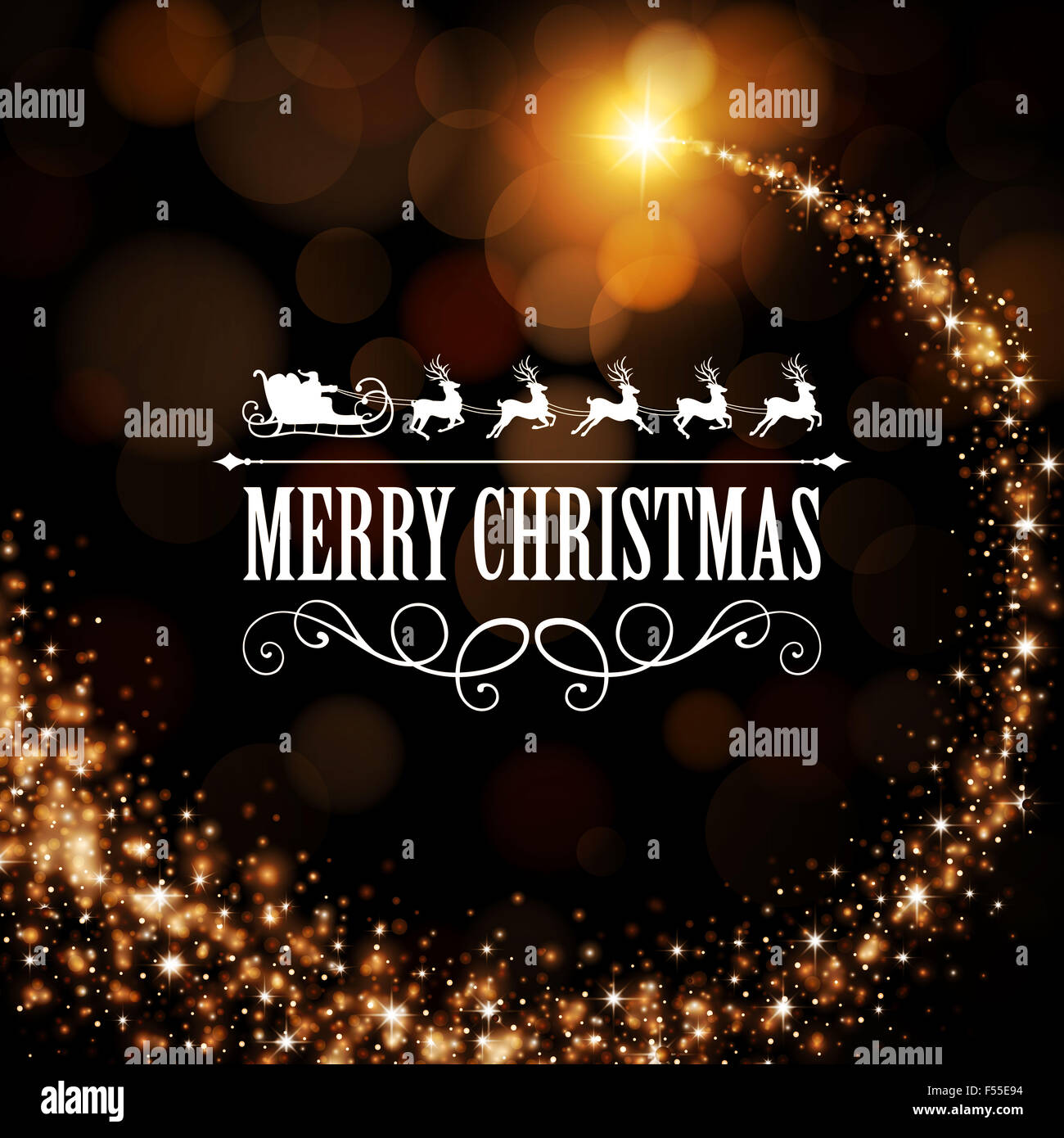 Vector Illustration of a Christmas Greeting Card Stock Photo - Alamy
