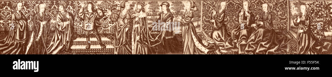 Tapestry, Gallery, Florence, History , King, David , Betzabea,  weaver, German, 1920s Stock Photo