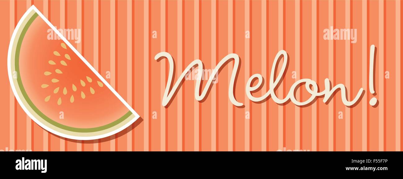 Bright melon fruit banner in vector format. Stock Vector