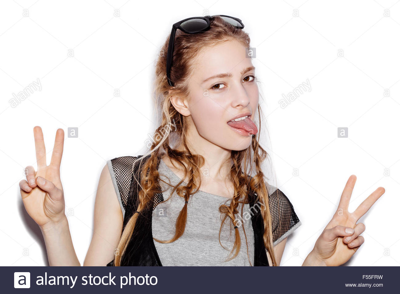 fingers tongue v Happy Young Tongue Young Photos & Girl Happy Stock Showing