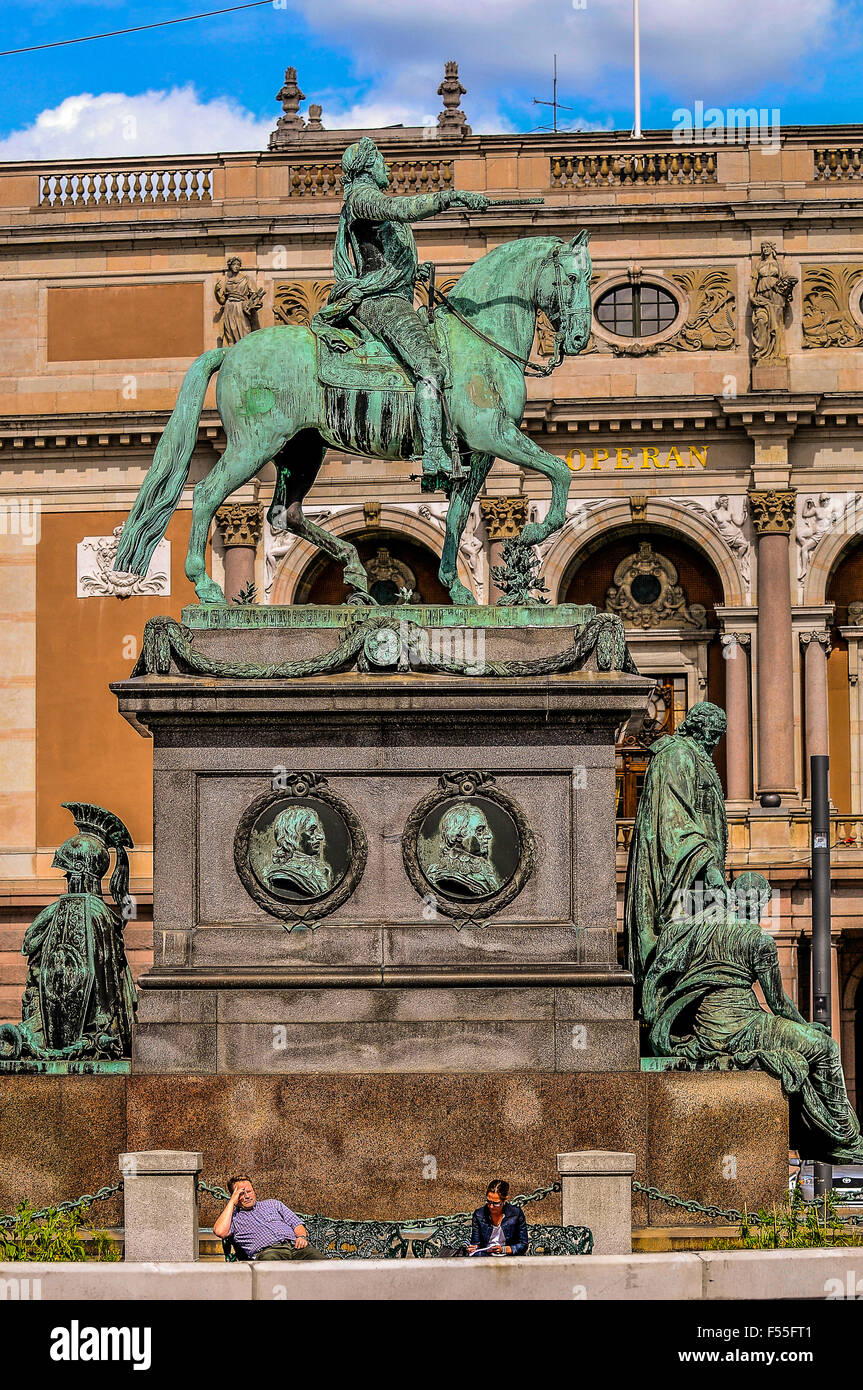 Sweden Stockholm Gustav Adolfs Square The equestrian statue of Gustav