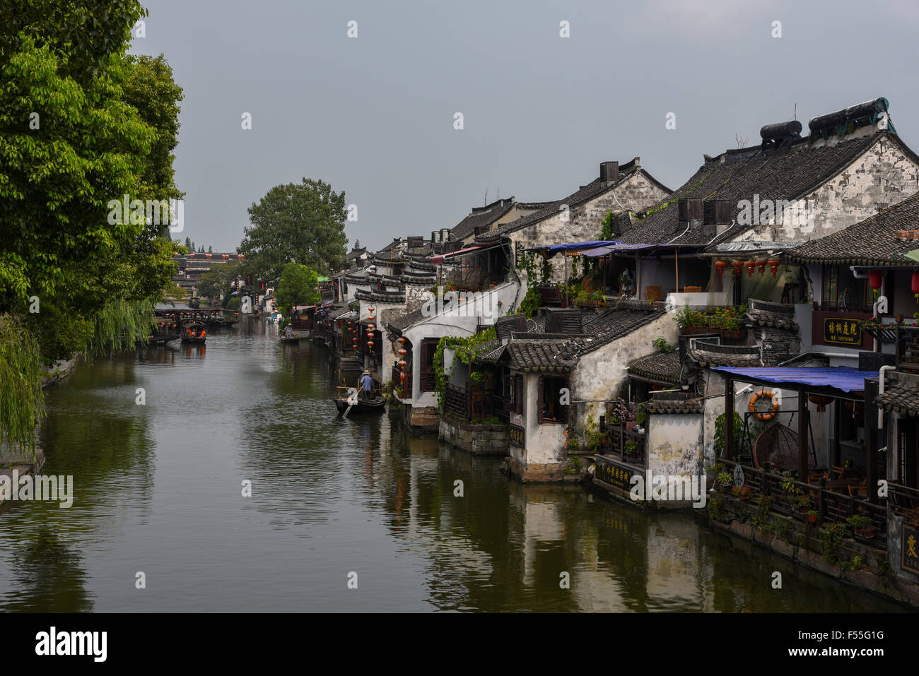 Old houses by riverside in South China Hang Zhou Stock Photo
