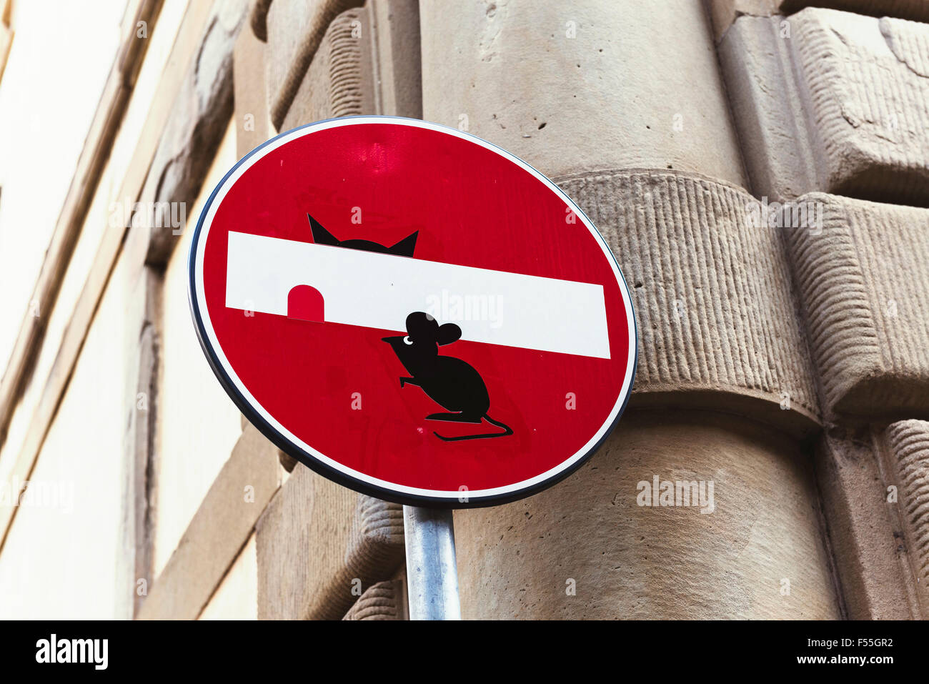 Italy, Florence, funny traffic signal Stock Photo