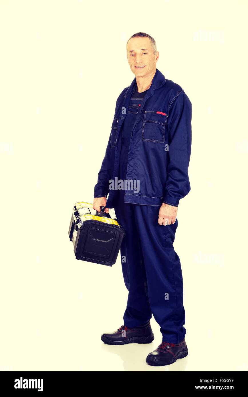 Worker with tools bag Stock Photo Alamy