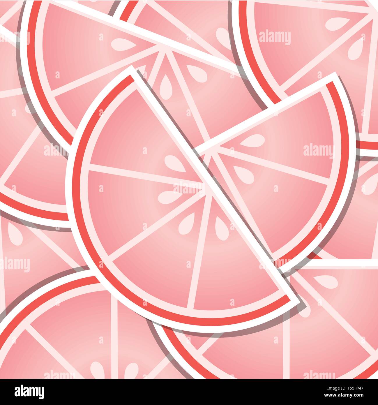 Organic pink grapefruit slice background/card in vector format Stock ...