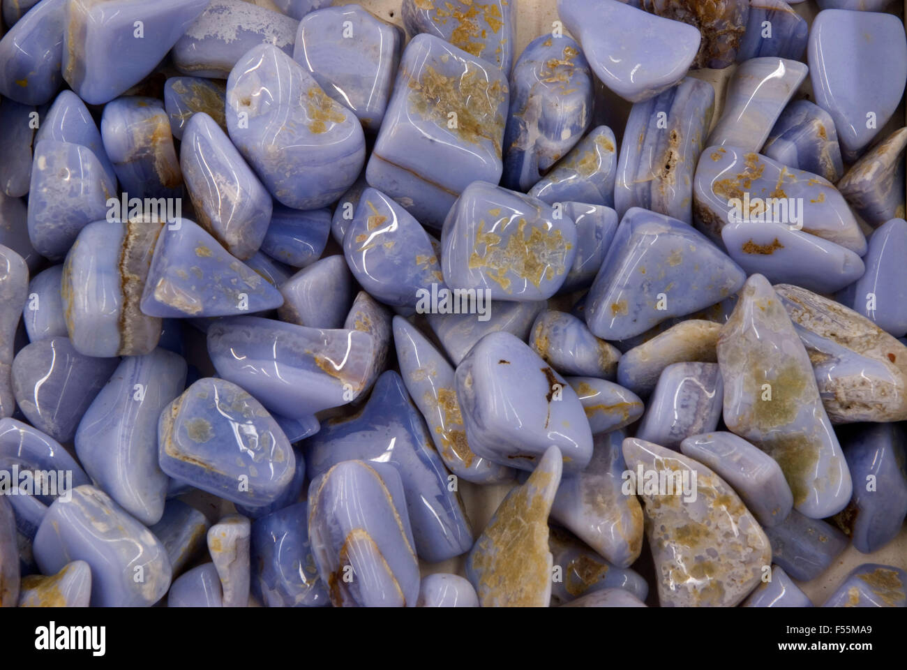 Polished blue lace agate, Willamette Agate & Mineral Society Rock & Gem