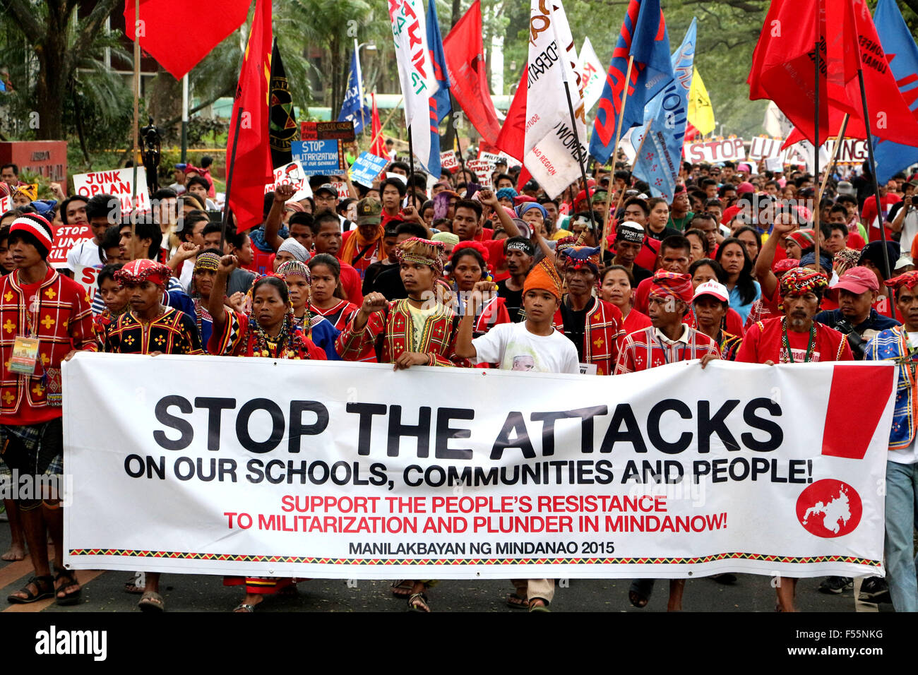 Manila, Philippines. 28th Oct, 2015. Students, tribal groups and other ...