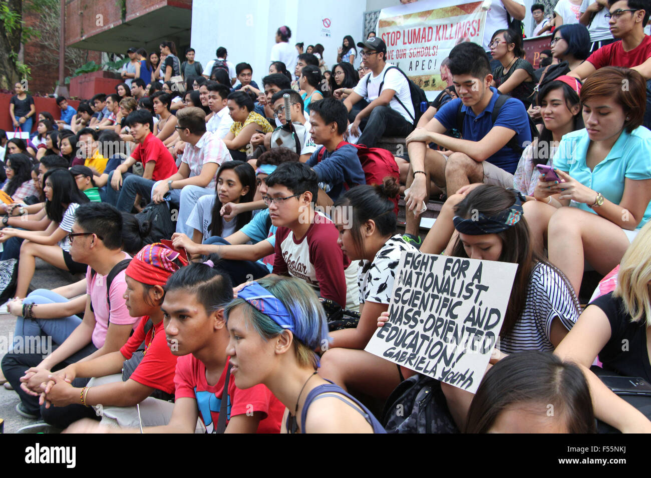 Manila, Philippines. 28th Oct, 2015. Students, tribal groups and other ...