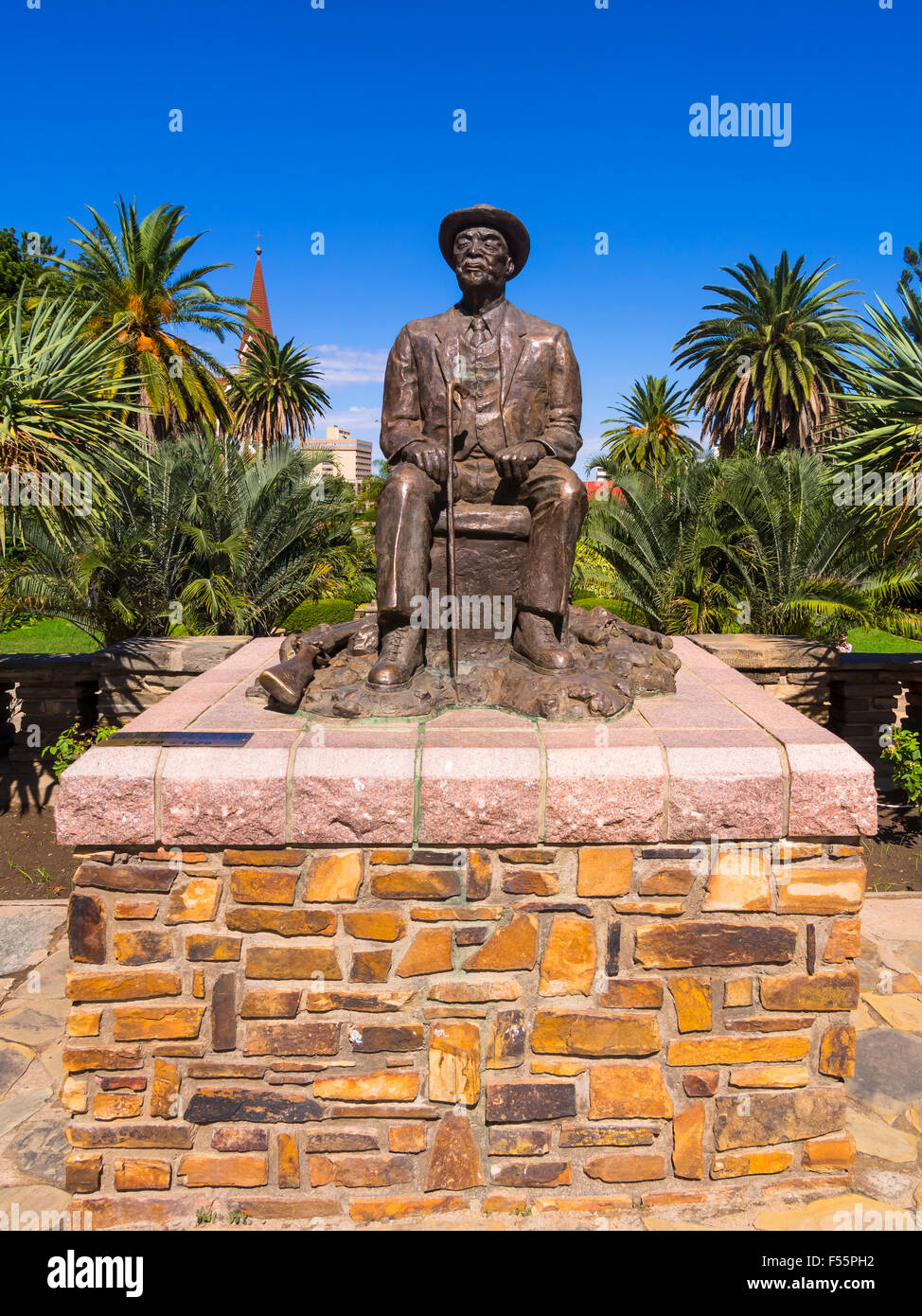 Hosea Kutako Memorial, 1870-1970, Head of State, Parliament Garden, Windhoek, Namibia Stock Photo