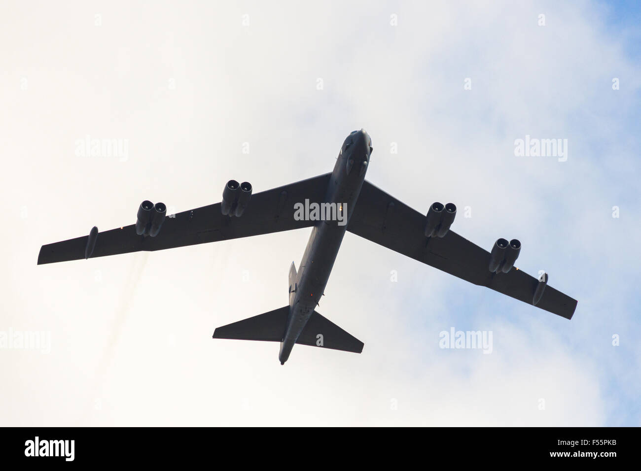 US Air Force B-52 Stratofortress bomber fly-over Stock Photo