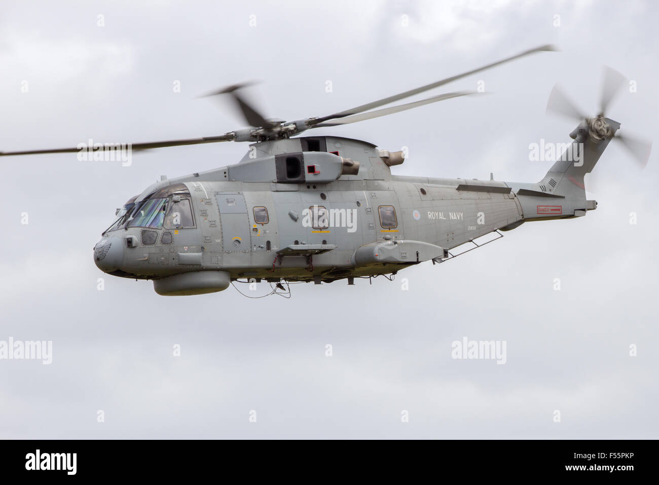 UK Royal Navy Merlin helicopter flying during the NATO Tiger Meet at