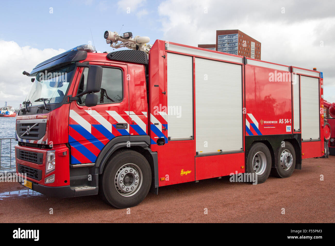 Dutch fire truck during the World Harbor Days in Rotterdam. Stock Photo