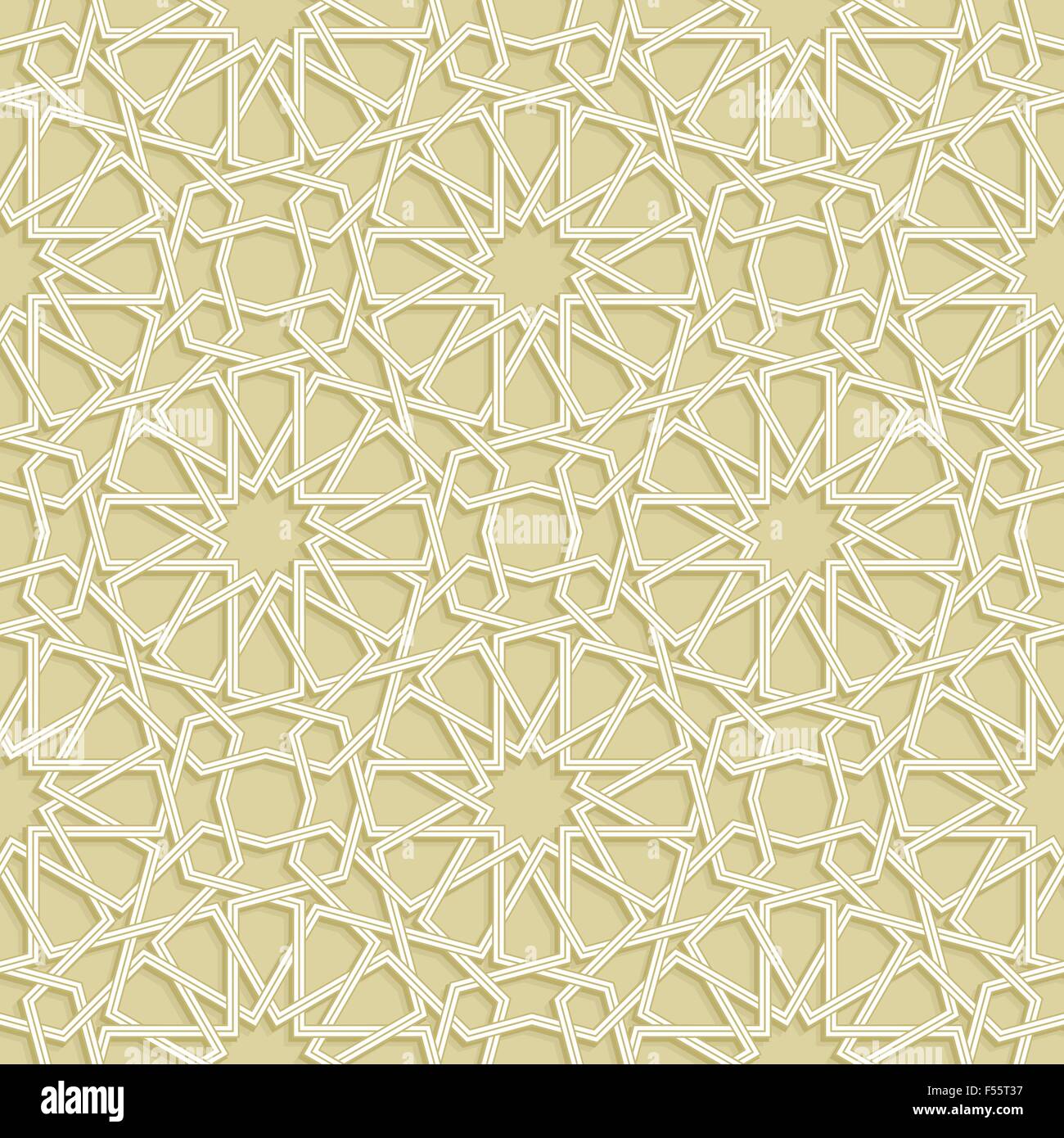Islamic Star Gold Pattern, Vector Illustration Stock Vector